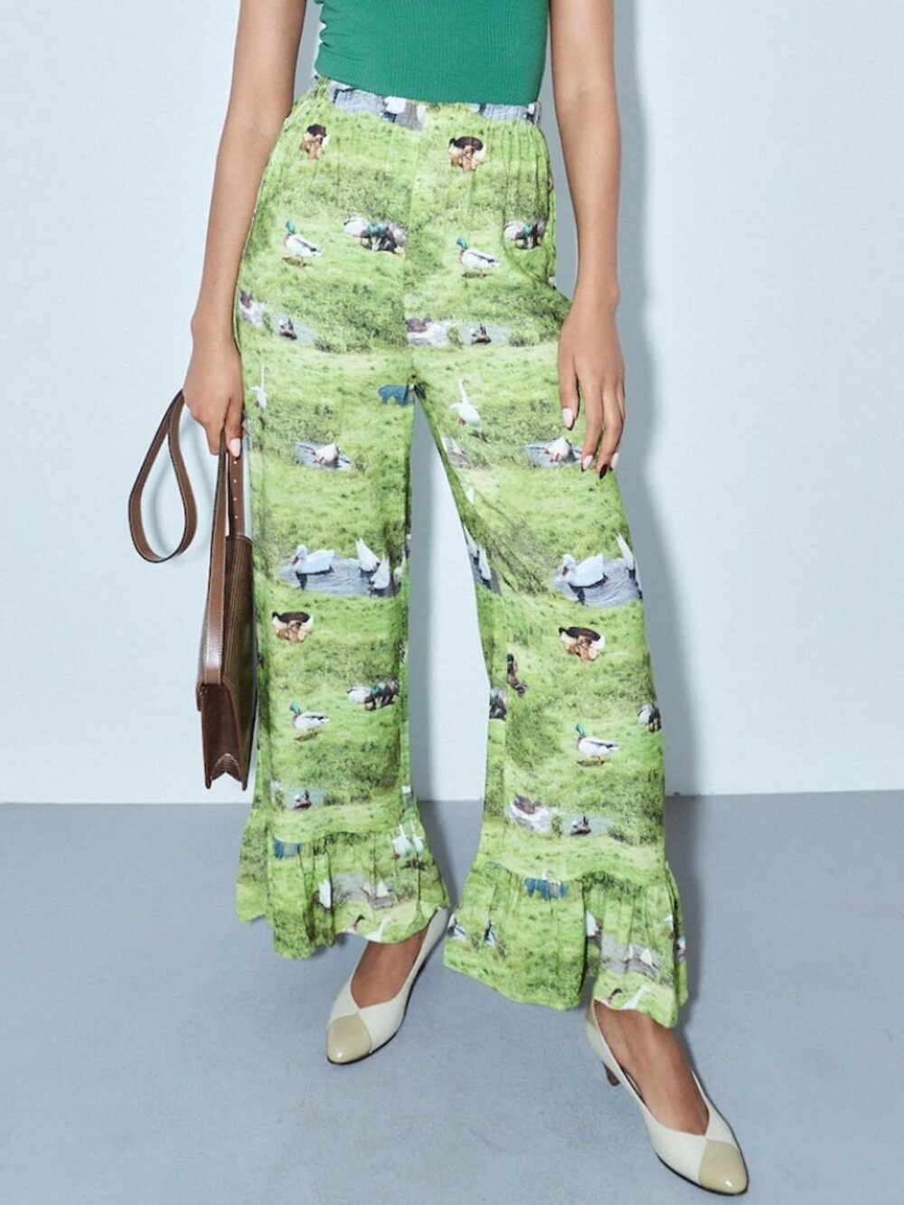 Fashion Brand Company Ruffle Pantaloons Soft Linen Ducks